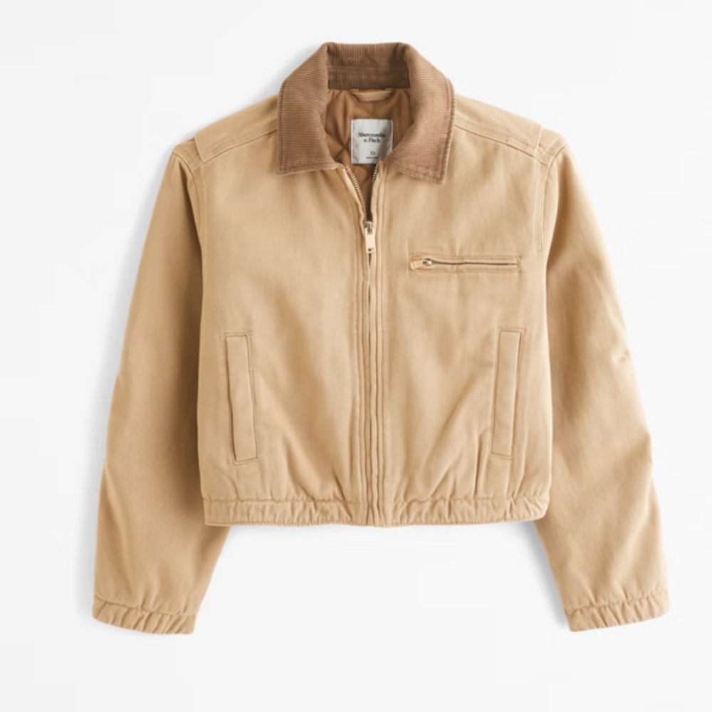 Cropped Twill Workwear Jacket